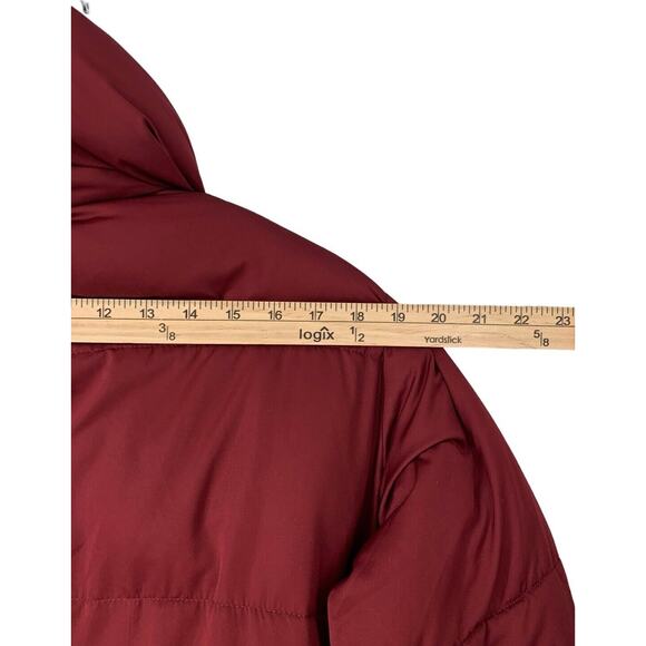 Universal Standard Kanda Puffer Small Burgundy Down Coat - Picture 10 of 14